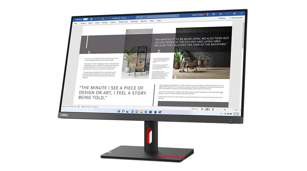 Monitor Lenovo ThinkVision 27'' FullHD con design moderno e cornici sottili, ideale per il Bundle ThinkStation P340. Perfetto per professionisti. Monitor Lenovo ThinkVision 27'' FullHD con design moderno e cornici sottili, ideale per il Bundle ThinkStation P340. Perfetto per professionisti.